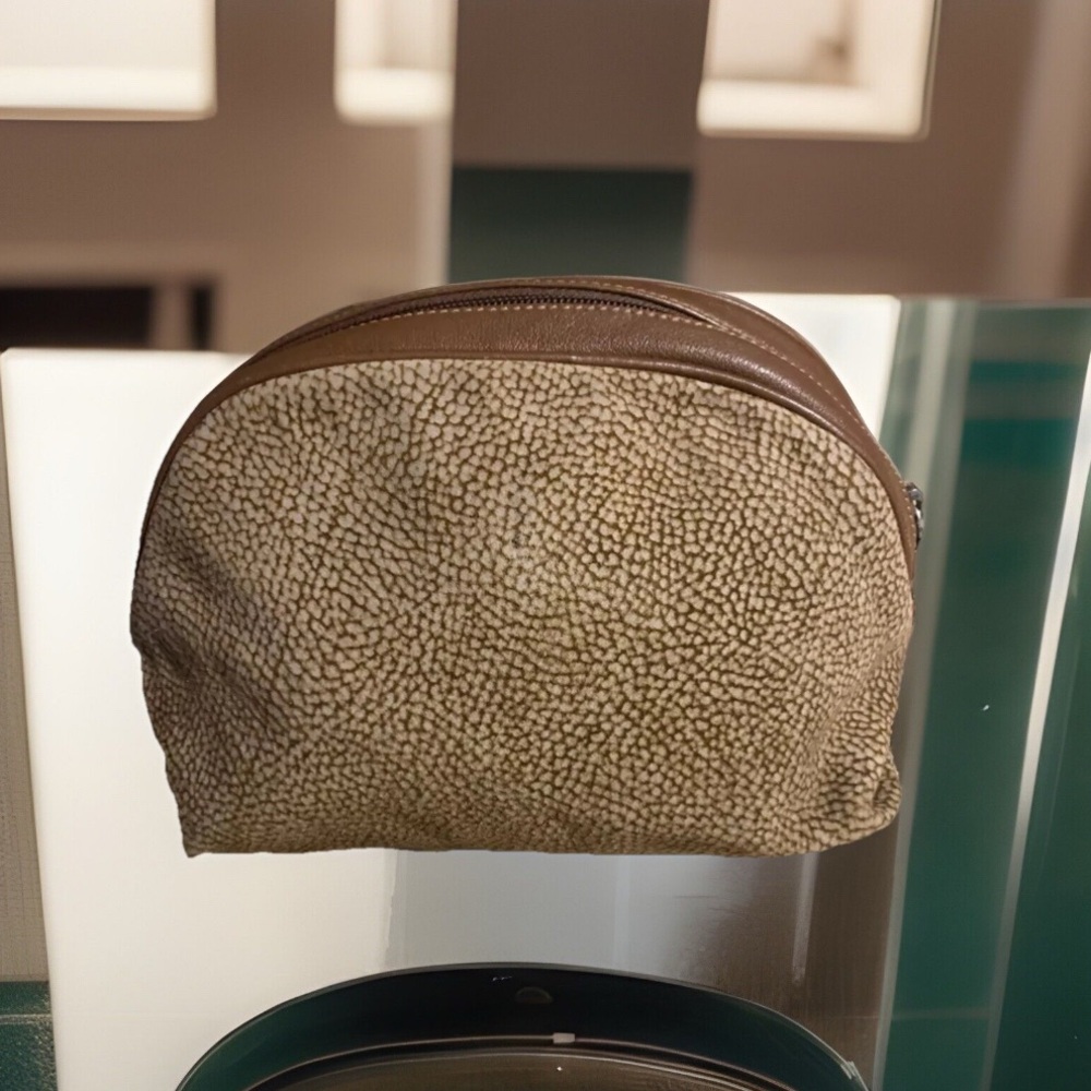 BORBONESE Pouch Redwall Suede and Leather Made in Italy, EXCELLENT Condition
